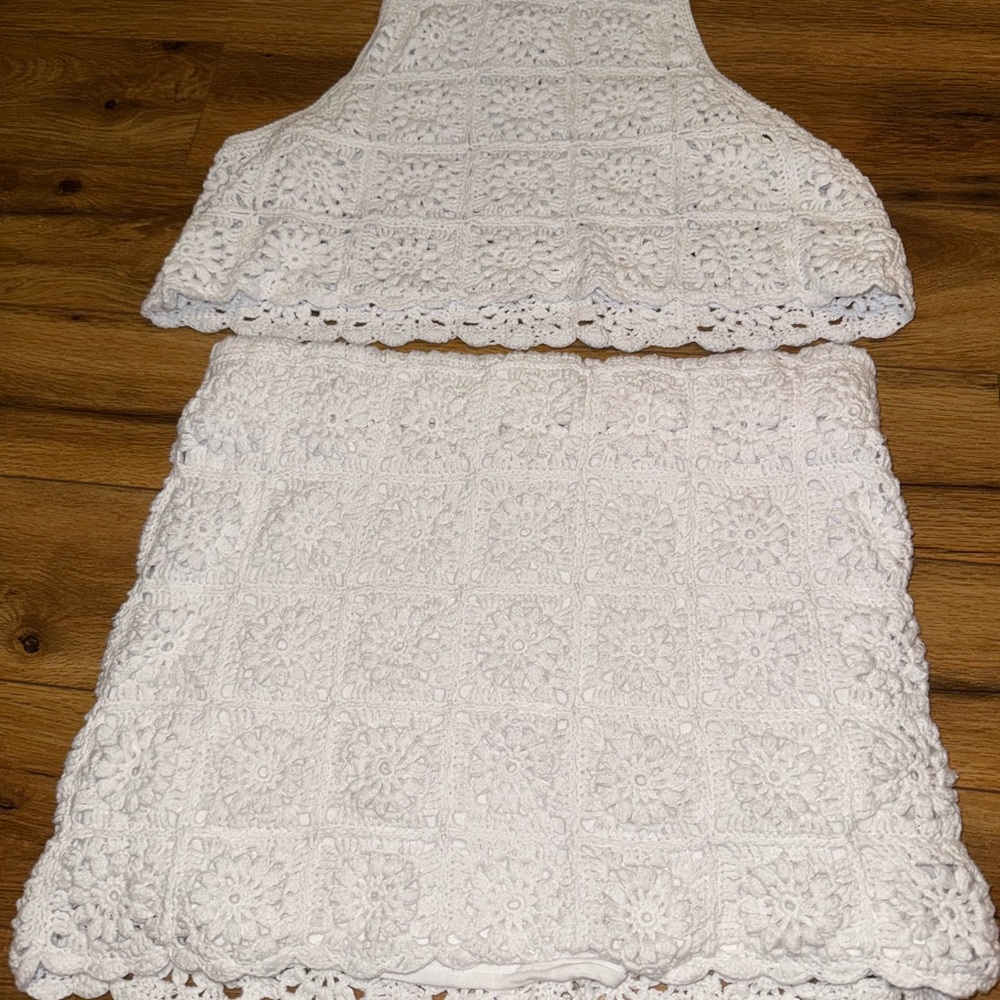 Show Me Your Mumu Lucy Top and Skirt Set White Daisy Crochet Size Medium - Picture 6 of 8